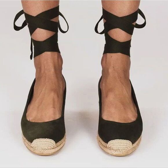 Tory Burch Shoes - Tory Burch Satin Lace Up Captoe Espadrilles Size 10.5